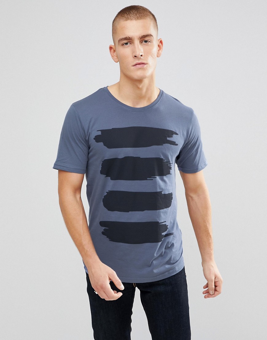 Troy – T-shirt med tryck-Blå