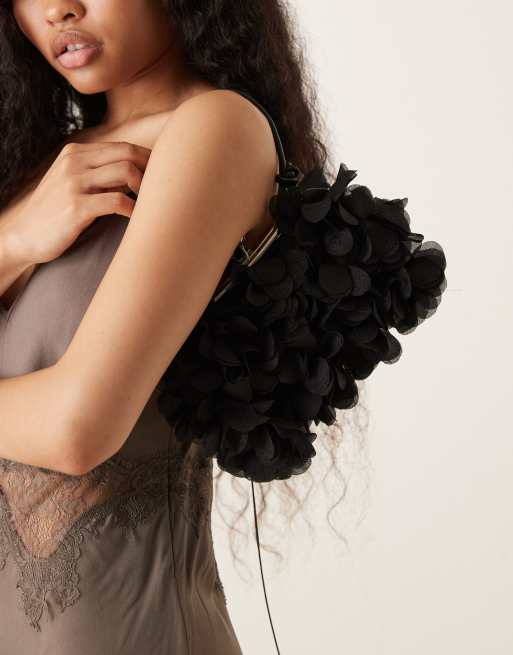 True Decadence 3D floral clutch purse in black , 2 of 4