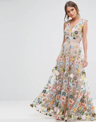 True Decadence Allover Embroidered Maxi 