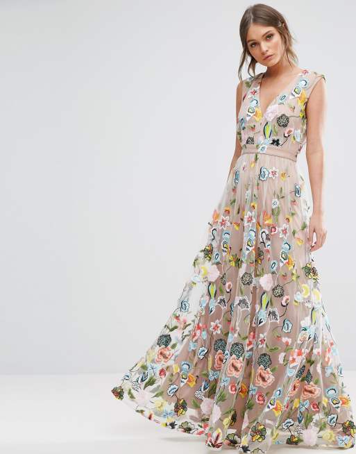 True Decadence | True Decadence Allover Embroidered Maxi Dress