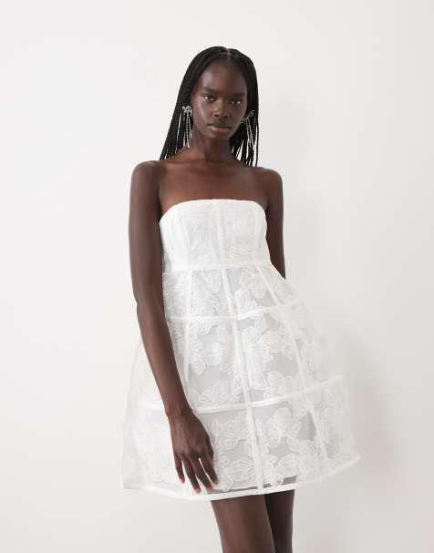 True Decadence Bandeau cage mini dress in white - view 1