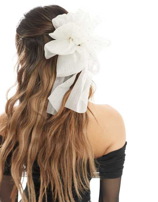 True Decadence - Barrette à cheveux avec nœud - Blanc, 2 de 4