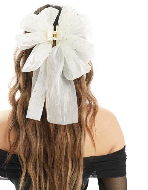 True Decadence - Barrette à cheveux avec nœud - Blanc, 4 de 4