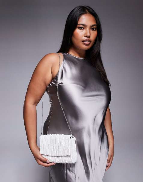 True Decadence beaded crossbody bag in white - view 1