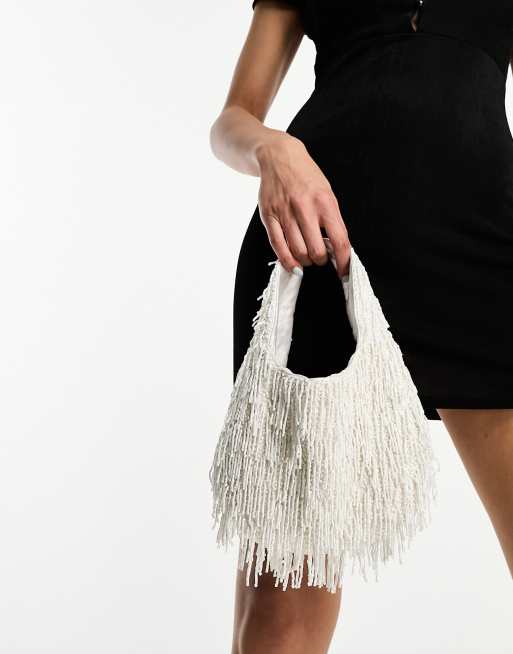 White hot sale embellished bag