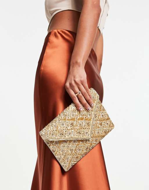 Gold envelope cheap clutch