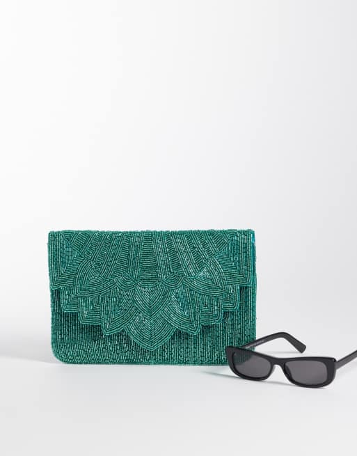 True Decadence - Blågrøn udsmykket kuvertformet clutch , 2 af 4