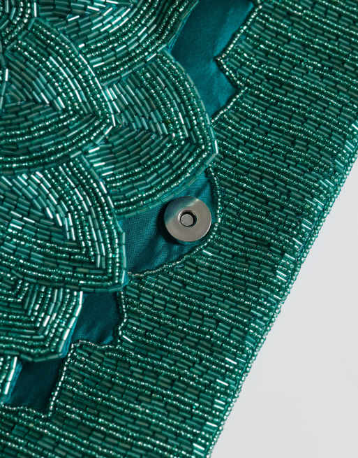 True Decadence - Blågrøn udsmykket kuvertformet clutch , 3 af 4