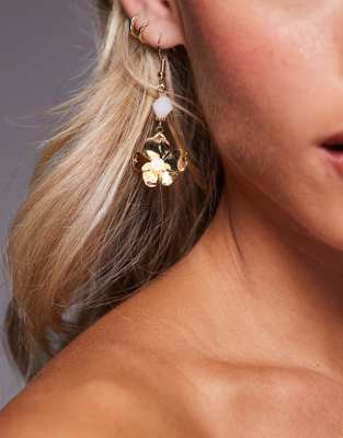 True Decadence - Blüten-Ohrringe in Gold-Goldfarben