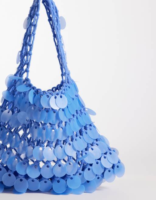 True Decadence - bolso de mano mini tipo disco en azul, 4 de 4