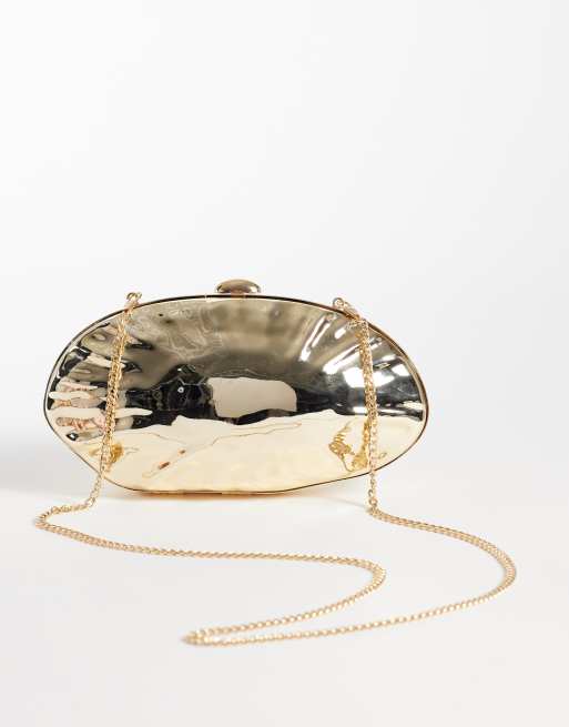 True Decadence - bolso de mano rígido en dorado metalizado, 4 de 4