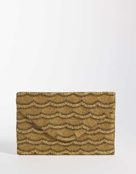 True Decadence - bolso de mano tipo sobre con lentejuelas y adornos dorado - view 1
