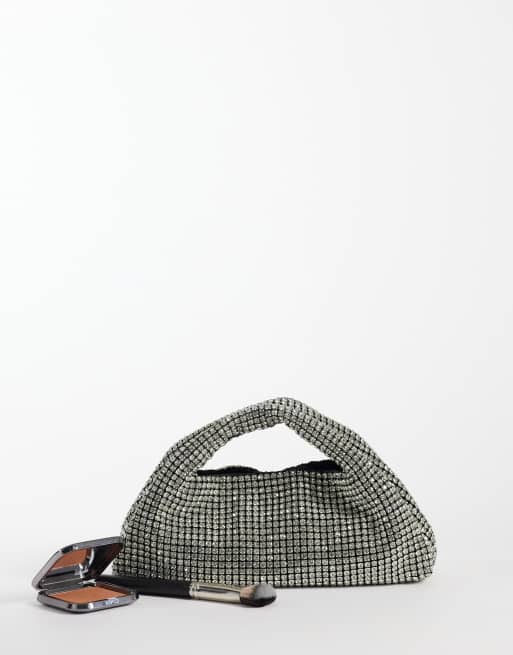 True Decadence - Borsa a mano con strass argento e nero, 2 di 4