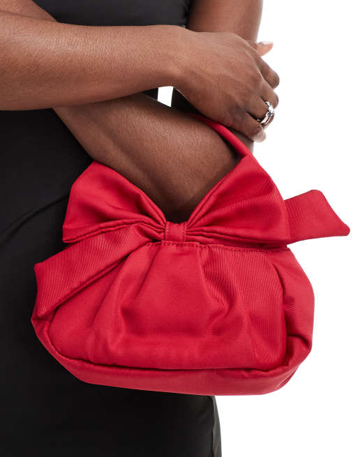True Decadence - Borsa rossa con dettaglio a fiocco