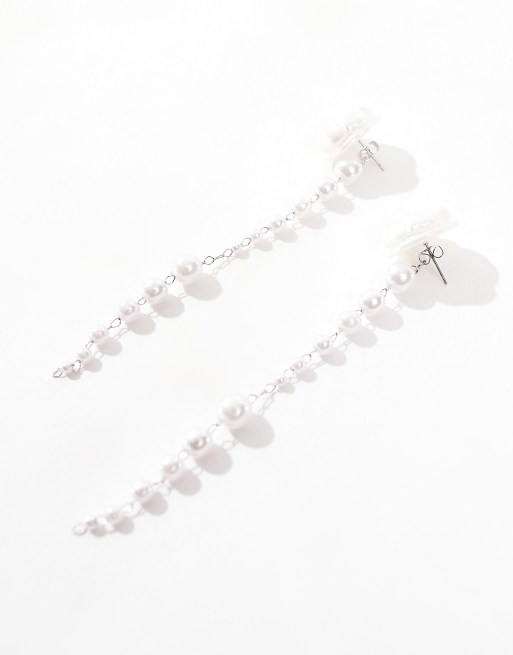 True Decadence - Boucles d'oreilles à perles et roses - Blanc, 2 de 4