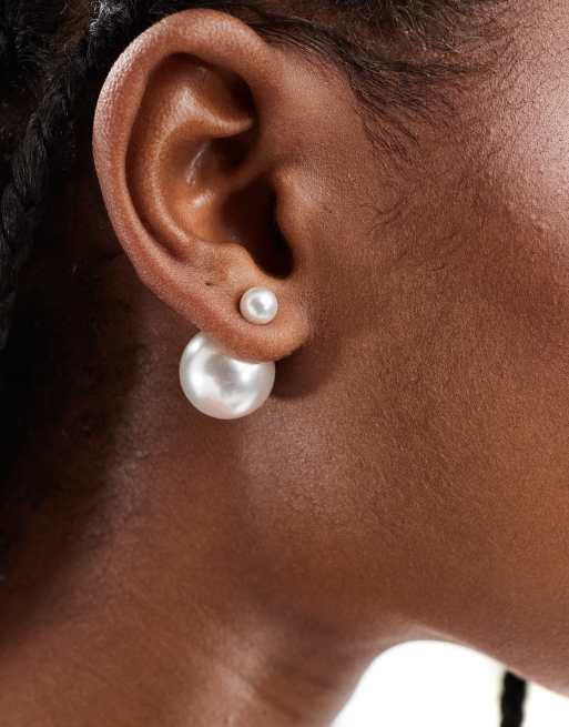 True Decadence - Boucles d'oreilles oversize avec perles nacrées - Blanc