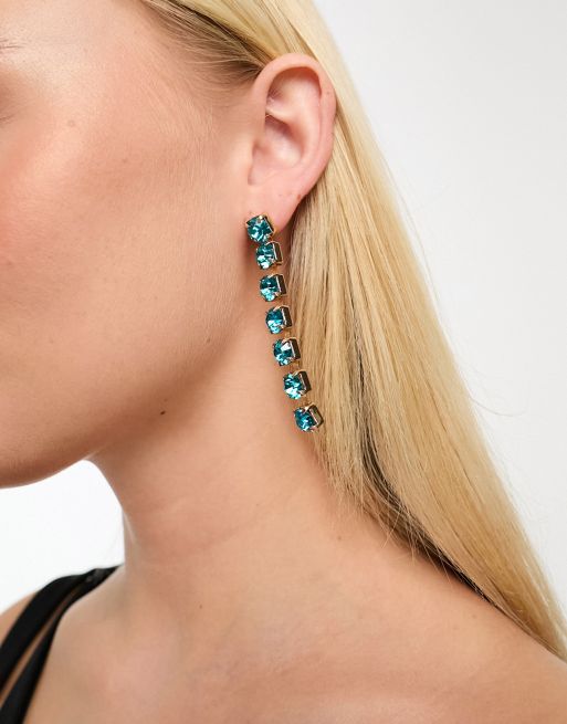 True Decadence - Boucles d'oreilles tendance serties de cristaux - Turquoise