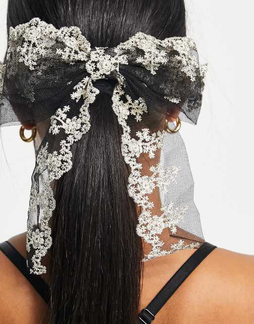 Black lace hair clearance accessories