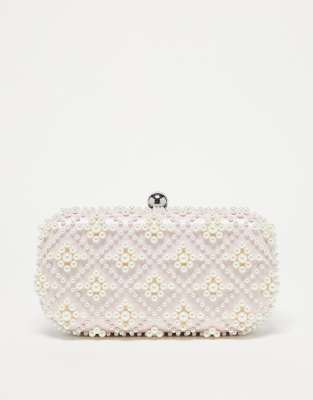 True Decadence Boxy Clutch Bag In Embellished Pearlmulti ModeSens