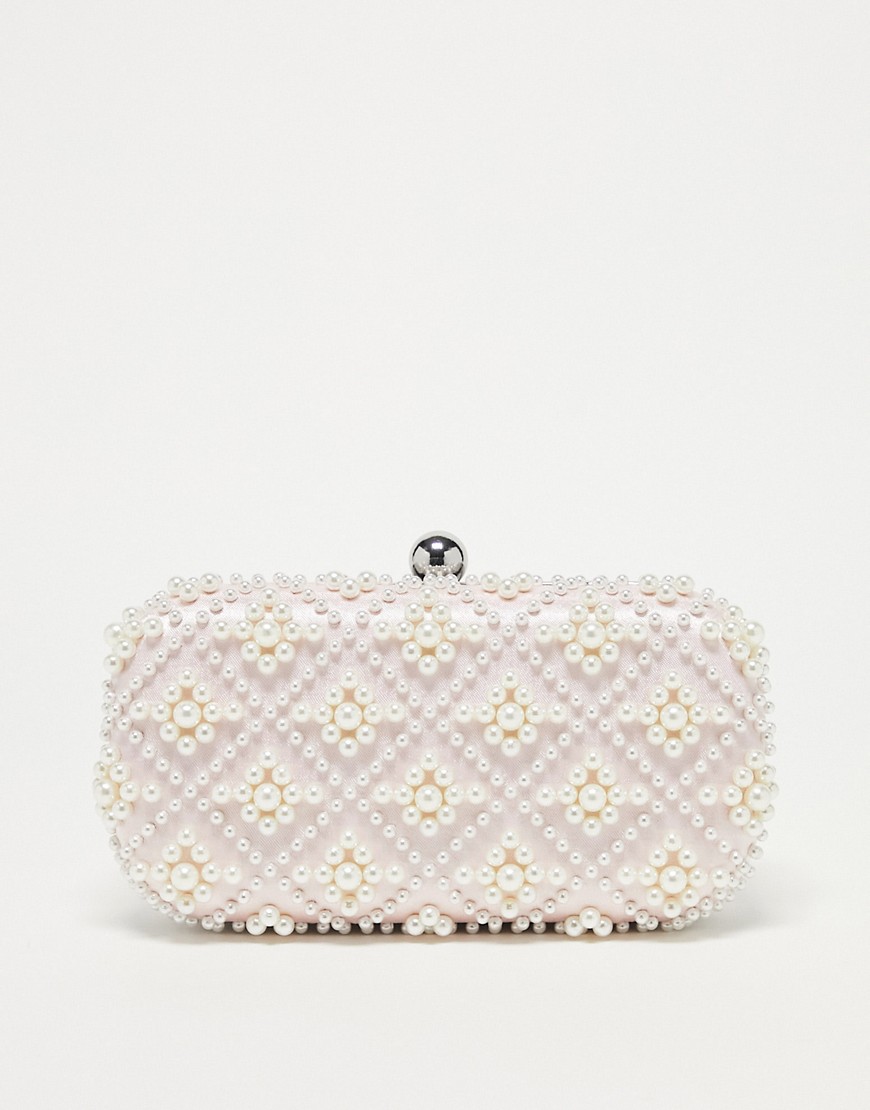 True Decadence Boxy Clutch Bag In Embellished Pearl-multi | ModeSens