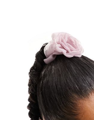 True Decadence chiffon corsage flower hair clip in mauve