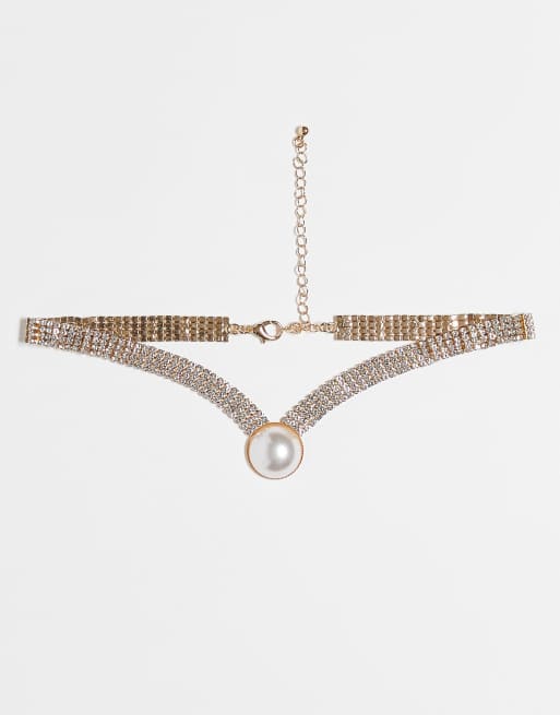 True Decadence - Choker met parel in goud
