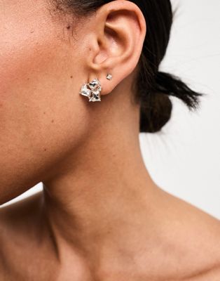 True Decadence cluster stud earrings in silver
