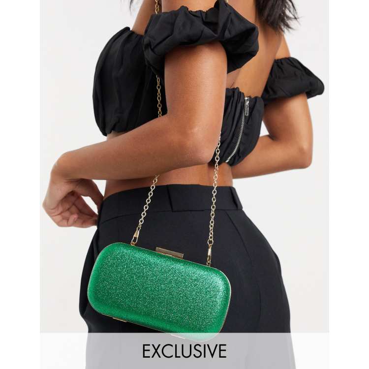 Green embellished clutch on sale bag