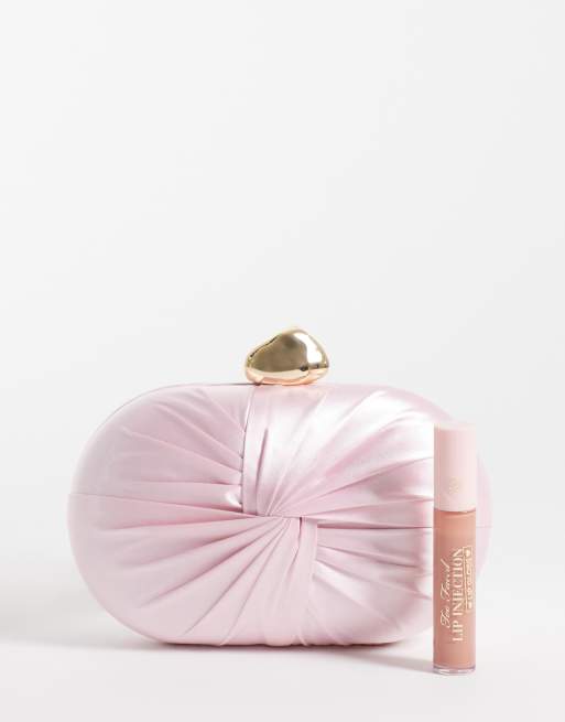 True Decadence clutch bag in light pink satin, 2 of 4