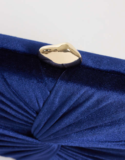 True Decadence clutch bag in midnight blue velvet, 3 of 4