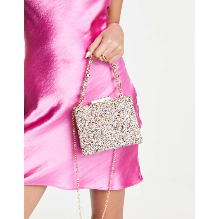 Pink and 2025 silver clutch bag