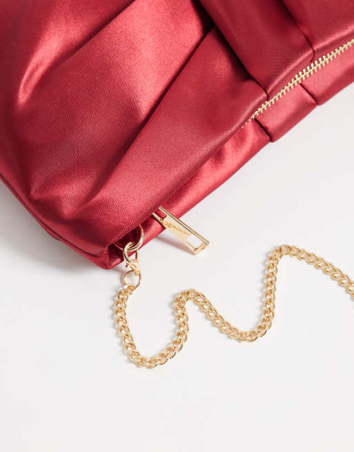 True Decadence clutch bag in red satin, 3 of 4