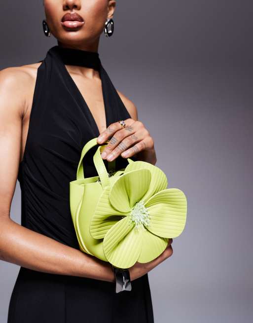 True Decadence – Clutch in Grün mit Blumenmuster