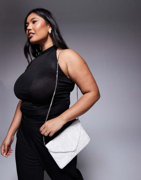 True Decadence – Clutch in Weiß mit Perlen- und Schmucksteinbesatz - view 1