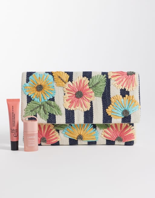 True Decadence - Clutch tas met strepen en bloemenprint in multi, 2 van 4