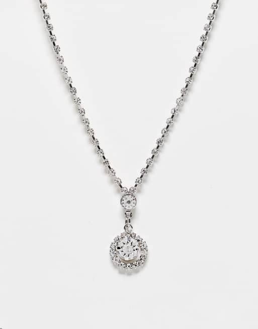True Decadence - Collana argentata con pendente con cristalli
