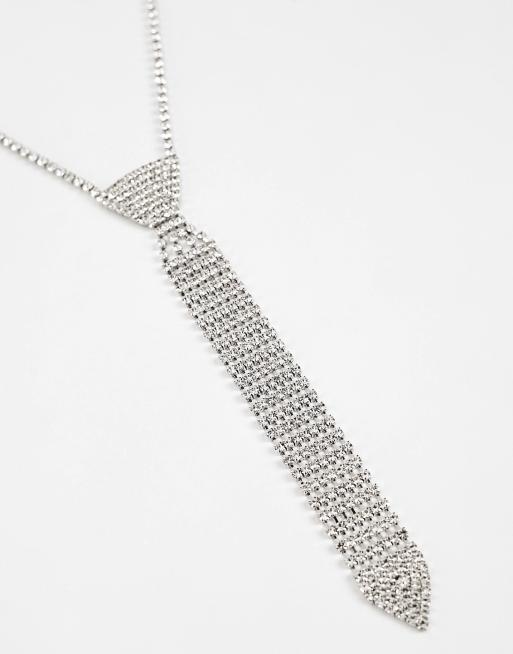 Cravate Strass Exagéré Tempérament Collier Collier Tendance Ville