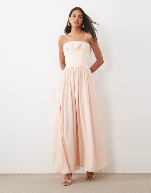 True Decadence Corset dropped waist maxi dress in pale pink, 2 of 4