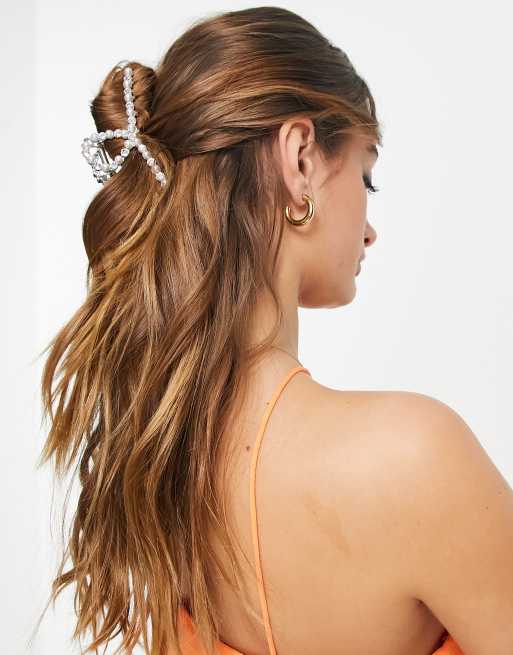 True Decadence crystal twist hair claw clip in silver
