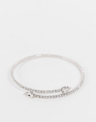 True Decadence crystal wrap around bracelet in silver