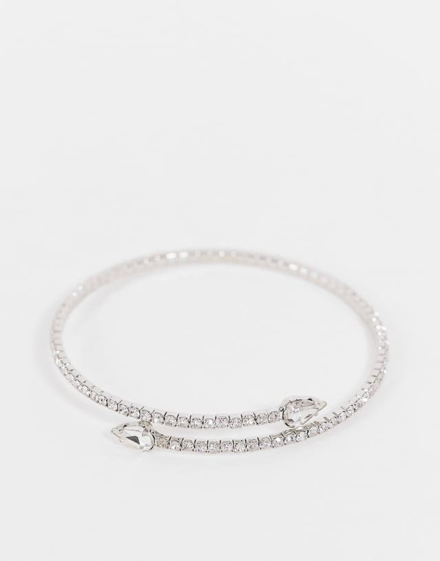 True Decadence crystal wrap around bracelet in silver