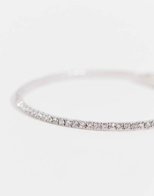 True Decadence crystal wrap around bracelet in silver ASOS
