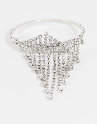 True Decadence cuff bracelet in waterfall crystal-Silver