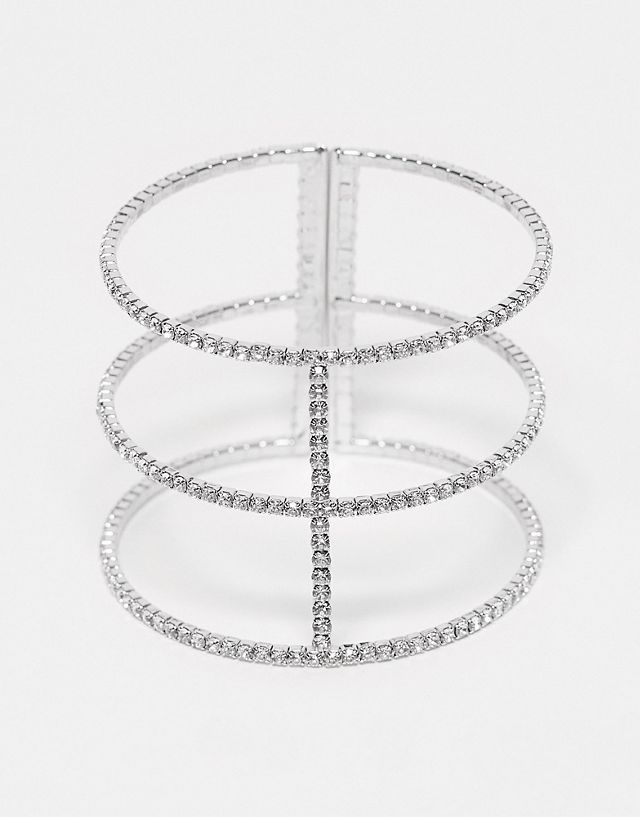 True Decadence cut out bangle in silver crystal