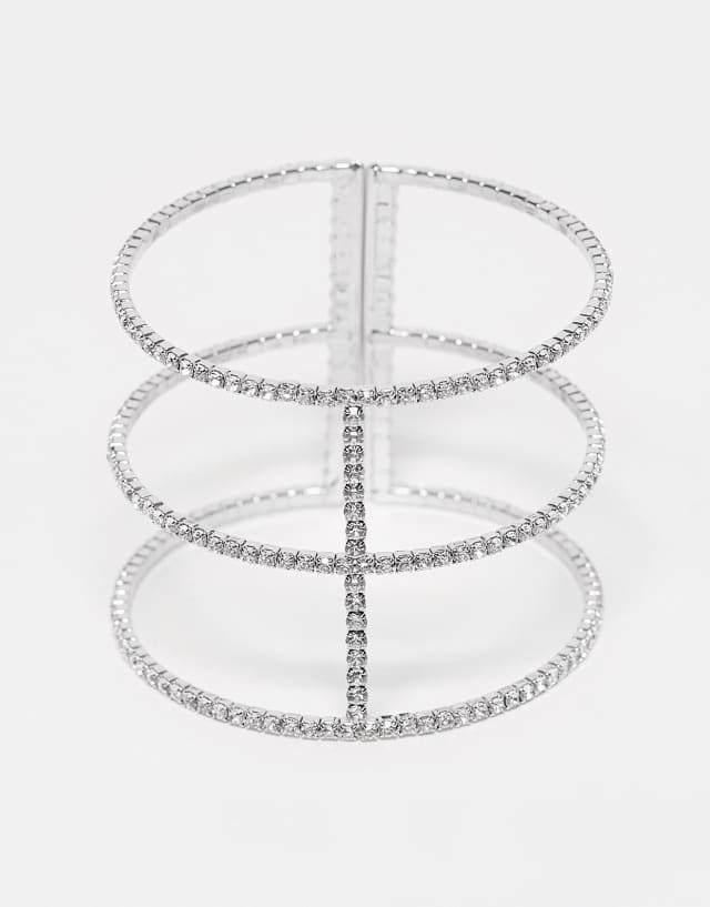 True Decadence cut out bangle in silver crystal