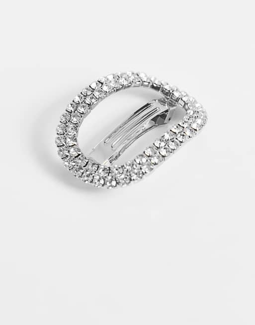 True Decadence cut-out crystal hair clip in silver | ASOS display picture 3