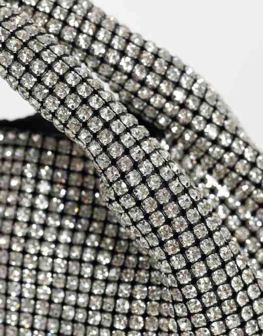 True Decadence diamante grab bag in silver and black, 3 of 4