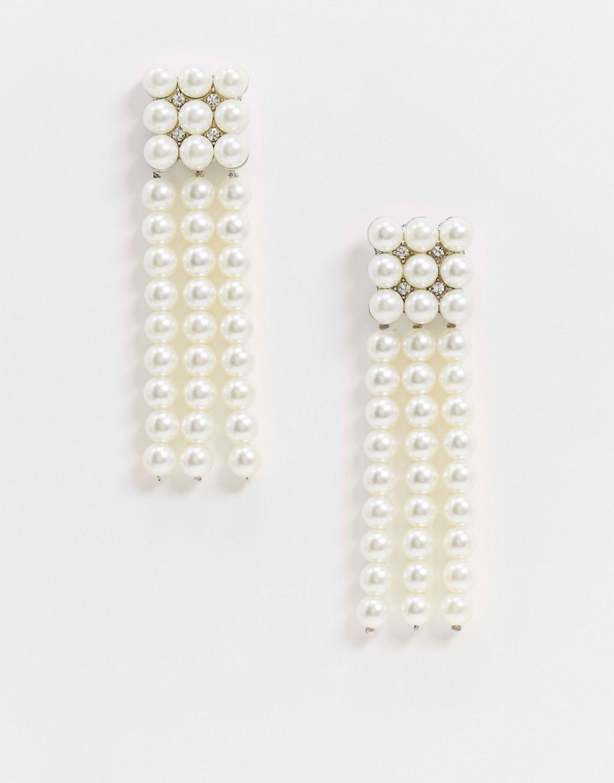 True Decadence drop earrings in pearl-Silver