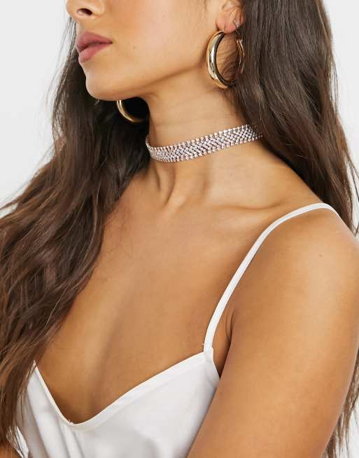 Gold on sale diamante choker