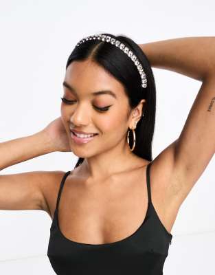 True Decadence embellished headband in silver - ASOS Price Checker